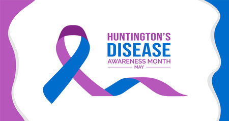 Huntingtonâs Disease Awareness Month background or banner design template celebrated in mayのイラスト素材