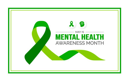 Mental Health Awareness Month background or banner design template celebrated in mayのイラスト素材