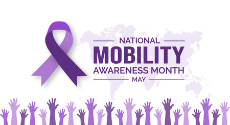 Mobility Awareness Month background or banner design template celebrated in mayのイラスト素材