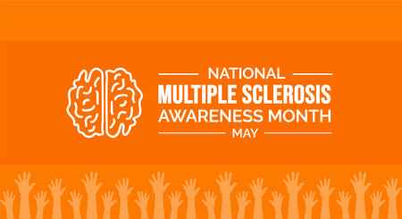 Multiple Sclerosis Awareness Month background or banner design template celebrated in mayのイラスト素材