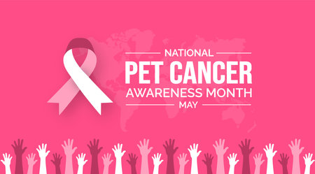 Pet Cancer Awareness Month background or banner design template celebrated in mayのイラスト素材
