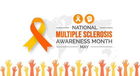Multiple Sclerosis Awareness Month background or banner design template celebrated in mayのイラスト素材