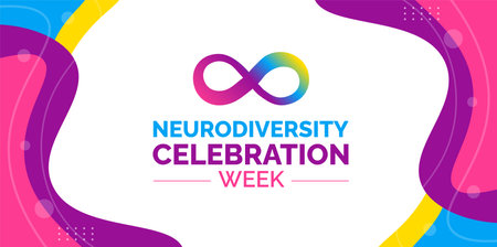 Neurodiversity Celebration Week background or banner design template celebrated in mayのイラスト素材