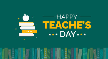happy Teacherâs Day background or banner design templateのイラスト素材