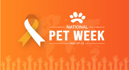 National Pet Week background or banner design template celebrated in mayのイラスト素材