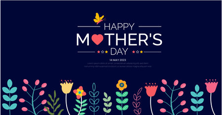 happy mother day background or banner design templateのイラスト素材