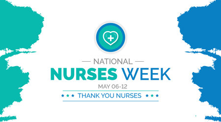 National Nurses Week background or banner design template celebrated in mayのイラスト素材