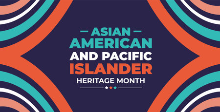 Asian American and Pacific Islander Heritage Month background or banner design template celebrate in may.のイラスト素材