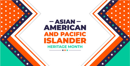 Asian American and Pacific Islander Heritage Month background or banner design template celebrate in may.のイラスト素材
