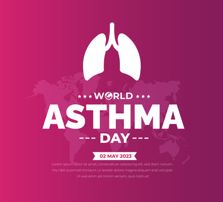 World Asthma Day background or banner design template.のイラスト素材