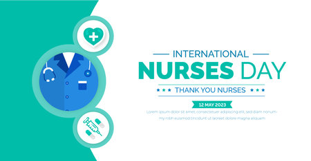 International Nurses Day background or banner design template celebrated in 12 may.のイラスト素材