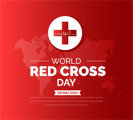 World Red Cross Day background or banner design template celebrated in 8 may.のイラスト素材