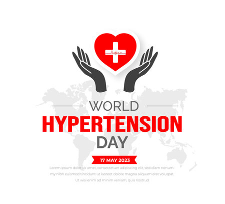 World Hypertension Day background or banner design templateのイラスト素材