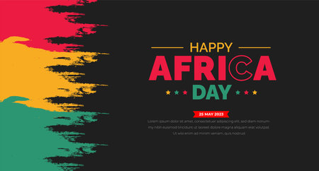 happy Africa day background or banner design Template.のイラスト素材