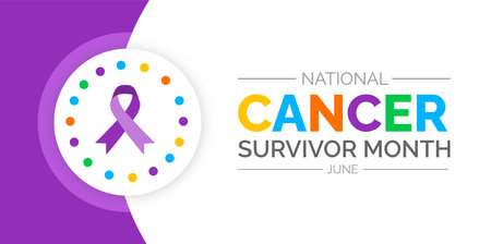 Cancer Survivors Month background or banner design template celebrated in June. vector illustration.のイラスト素材