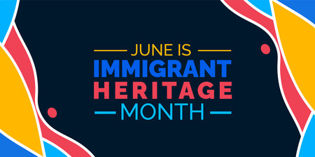 Immigrant Heritage Month background or banner design template celebrated in june. vector illustration.のイラスト素材