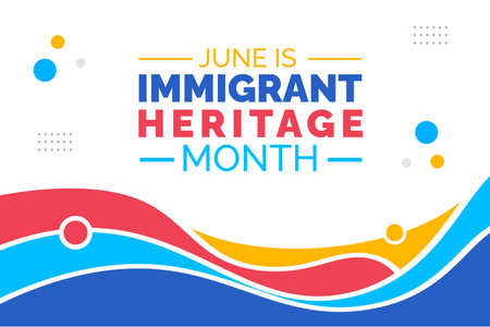 Immigrant Heritage Month background or banner design template celebrated in june. vector illustration.のイラスト素材