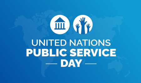 United Nations Public Service Day background or banner design template.のイラスト素材