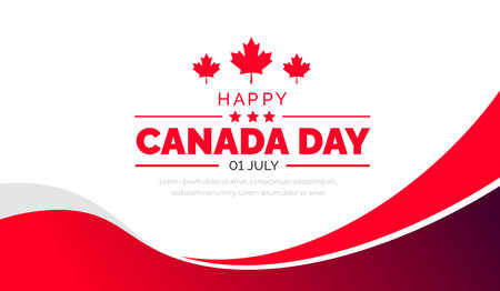 Happy Canada day background or banner design template celebrated in 1 July. Canada Independence day background.のイラスト素材