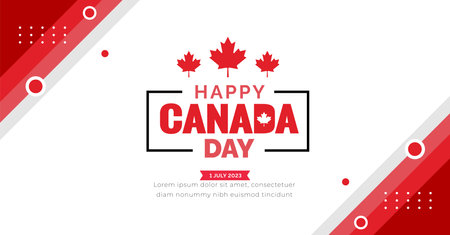 Happy Canada day background or banner design template celebrated in 1 July. Canada Independence day background.のイラスト素材