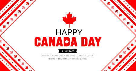 Happy Canada day background or banner design template celebrated in 1 July. Canada Independence day background.のイラスト素材