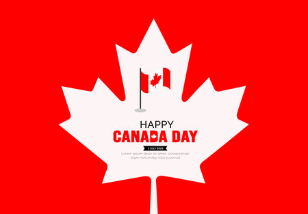 Happy Canada day background or banner design template celebrated in 1 July. Canada Independence day background.のイラスト素材