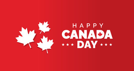 Happy Canada day background or banner design template celebrated in 1 July. Canada Independence day background.のイラスト素材