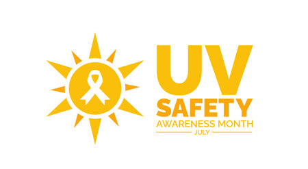 UV Safety Awareness Month background, banner, poster and card design template celebrated in july.のイラスト素材