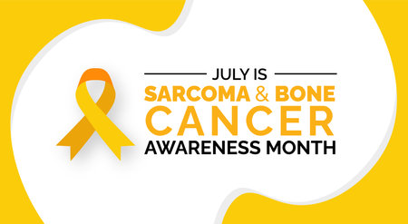Sarcoma and Bone Cancer Awareness Month background, banner, poster and card design template celebrated in july.のイラスト素材