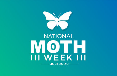 National Moth Week background, banner, poster and card design template celebrated in july.のイラスト素材