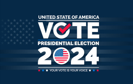 USA 2024 Presidential Elections Event Banner, background, card, poster design. Presidential...