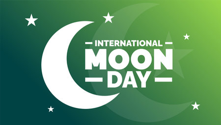 International Moon Day background, banner, poster and card design template with standard color celebrated in july.のイラスト素材