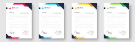 modern creative Clean letterhead flyer corporate business proposal official minimal  abstract professional informative newsletter magazine poster brochure design standard colorのイラスト素材