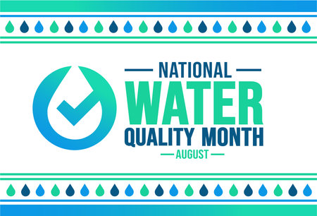 August is Water Quality Month background template. Holiday concept. background, banner, placard, card, and poster design template with text inscription and standard color. vectorのイラスト素材