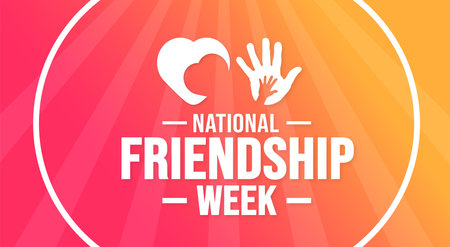 August is Friendship Week background template. Holiday concept. background, banner, placard, card, and poster design template with text inscription and standard color. vectorのイラスト素材