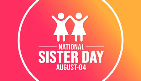 national sister day background template. Holiday concept. background, banner, placard, card, and poster design template with text inscription and standard color. vectorのイラスト素材