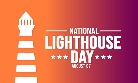 National Lighthouse Day background template. Holiday concept. background, banner, placard, card, and poster design template with text inscription and standard color. vectorのイラスト素材