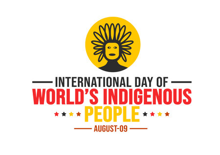 International Day of Worlds Indigenous People background template. Holiday concept. background, banner, placard, card, and poster design template with text inscription and standardのイラスト素材