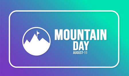 Mountain Day background template. Holiday concept. background, banner, placard, card, and poster design template with text inscription and standard color. vector illustration.のイラスト素材