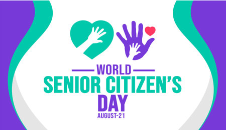 World Senior Citizenâs Day background template. Holiday concept. background, banner, placard, card, and poster design template with text inscription and standard color. vectorのイラスト素材