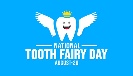 National Tooth Fairy Day. Holiday concept. background, banner, placard, card, and poster design template with text inscription and standard color. vector illustration.のイラスト素材