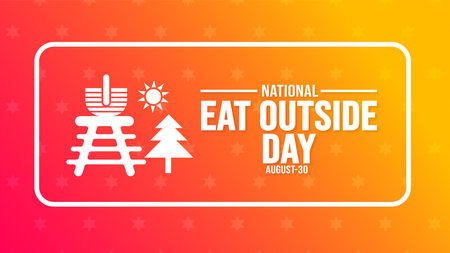 National Eat Outside Day background template. Holiday concept. background, banner, placard, card, and poster design template with text inscription and standard color. vectorのイラスト素材