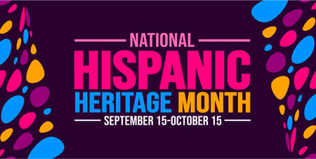 National Hispanic Heritage Month celebration colorful background, typography, banner, placard, card, and poster design template. is annually celebrated from September 15 to October