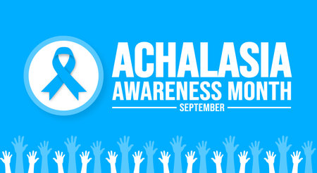 September is Achalasia Awareness Month background template. Holiday concept. background, banner, placard, card, and poster design template with text inscription and standard color.のイラスト素材