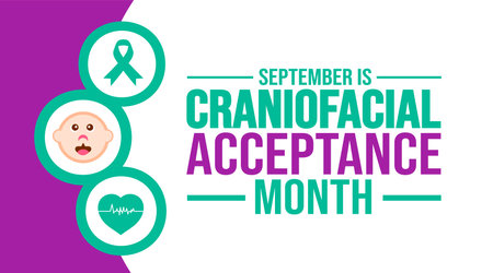 September is Craniofacial Acceptance Month Month background template. Holiday concept. background, banner, placard, card, and poster design template with text inscriptionのイラスト素材