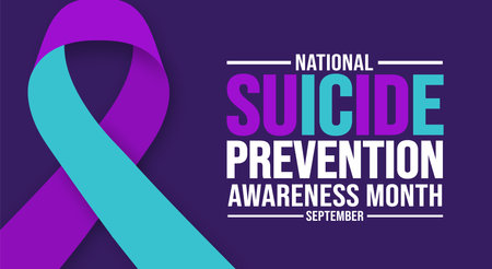 September is National Suicide Prevention Awareness Month background template. Holiday concept. background, banner, placard, card, and poster design template with text inscriptionのイラスト素材