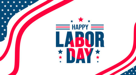 usa happy labor day background desgin template. Holiday concept. background, banner, placard, card, and poster design template with text inscription and standard color. vectorのイラスト素材