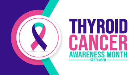 September is Thyroid Cancer Awareness Month background template. Holiday concept. background, banner, placard, card, and poster design template with text inscriptionのイラスト素材