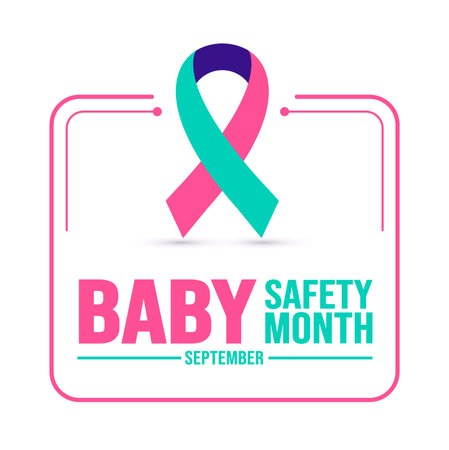 September is Baby Safety Month background template. Holiday concept. background, banner, placard, card, and poster design template with text inscription and standard color. vectorのイラスト素材
