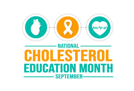 September is National Cholesterol Education Month background template. Holiday concept. background, banner, placard, card, and poster design template with text inscriptionのイラスト素材